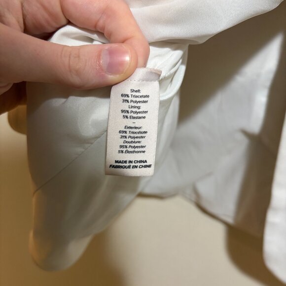 Cinq a Sept Khloe Crepe 3/4-Sleeve Blazer White - Picture 10 of 16